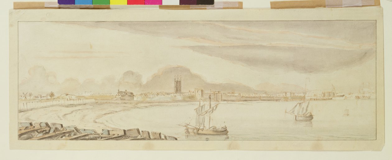 Vista de Hull (aguada de pluma y tinta sobre papel) de Francis Place