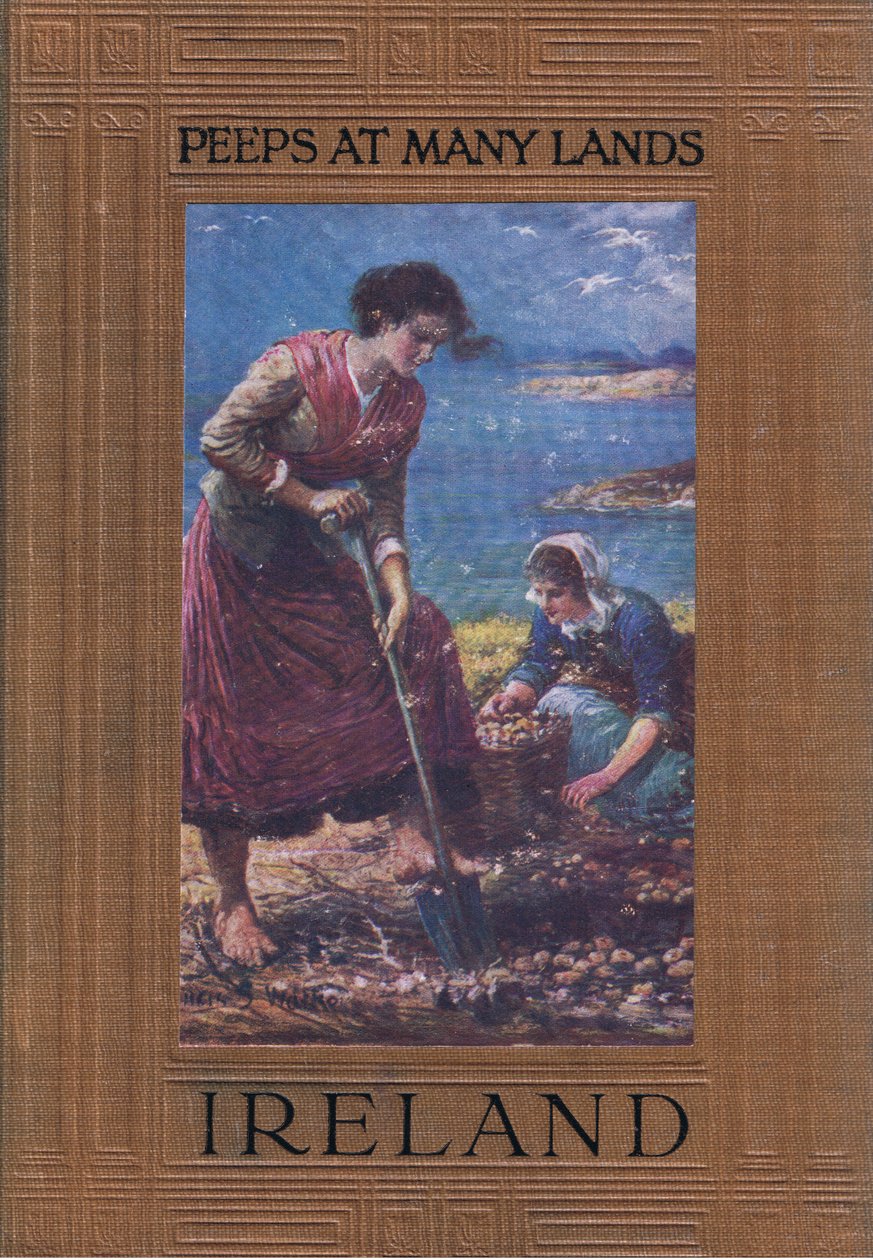 Diseño de portada: cavando papas, de Peeps at Many Lands: Irlanda publicado por Adams & Charles de Francis S. Walker