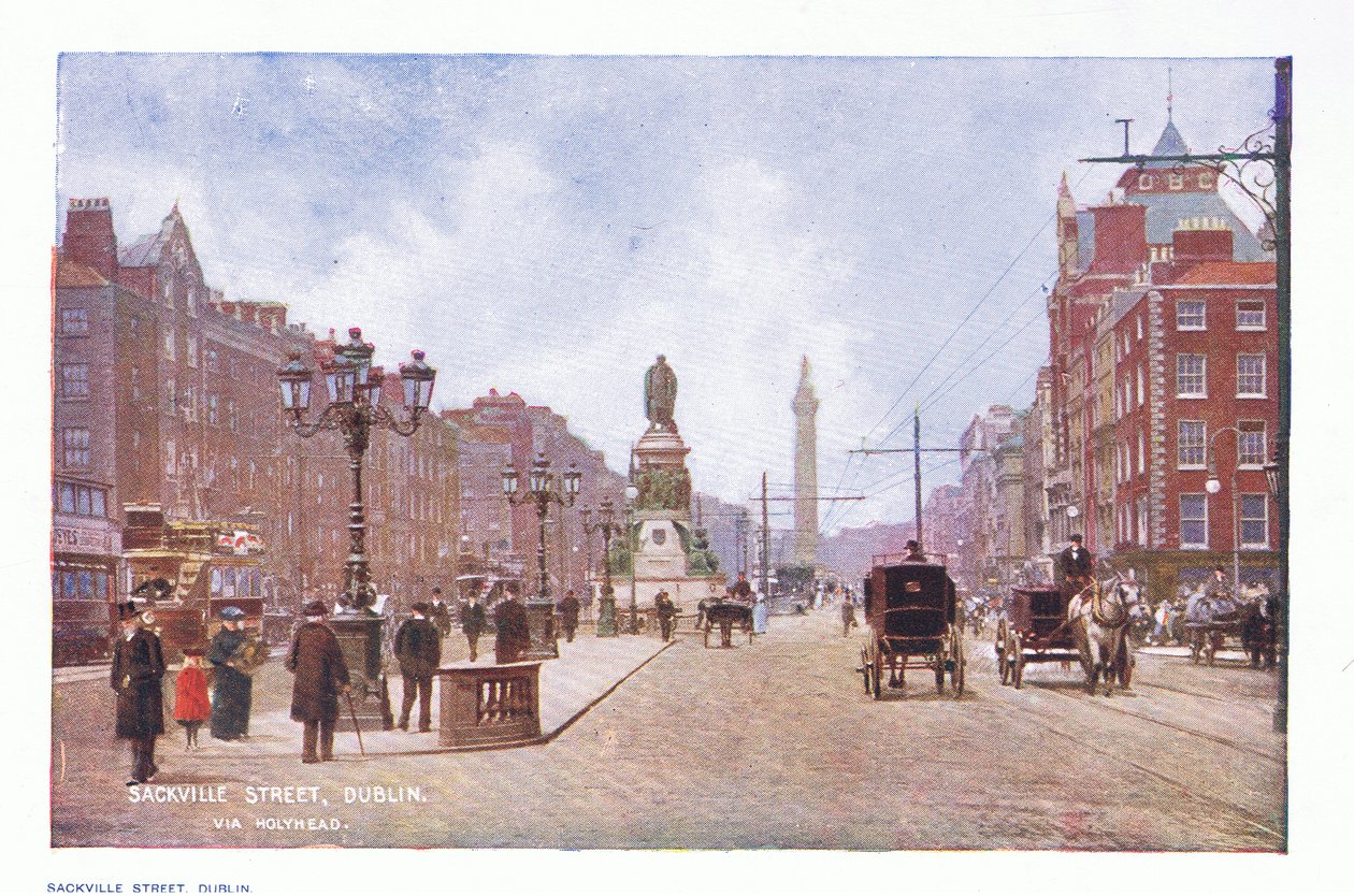 Calle Sackville, Dublín, de Peeps at Many Lands: Ireland publicado por Adams & Charles, 1909 de Francis S. Walker