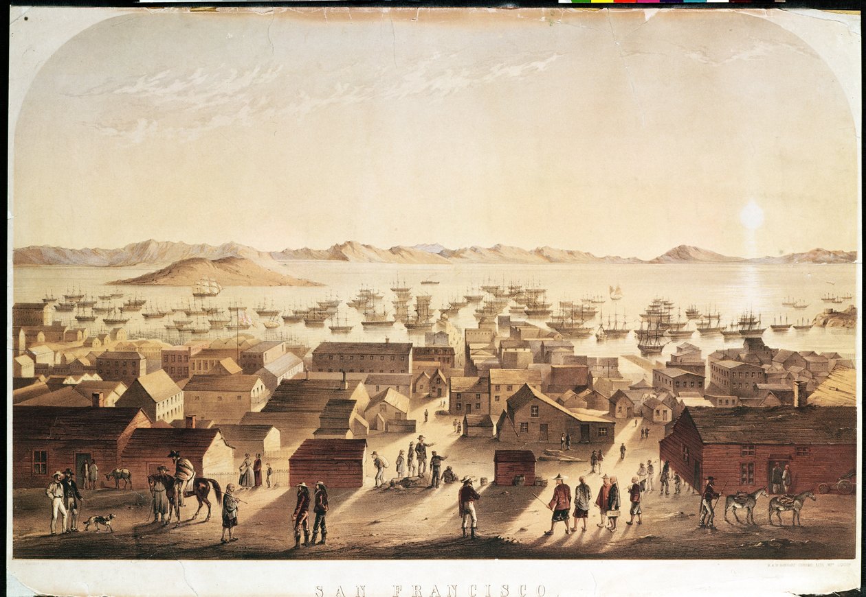 Vista general de San Francisco, publicada por M und N Hanhart, c.1850-52 de Francis Samuel Marryat