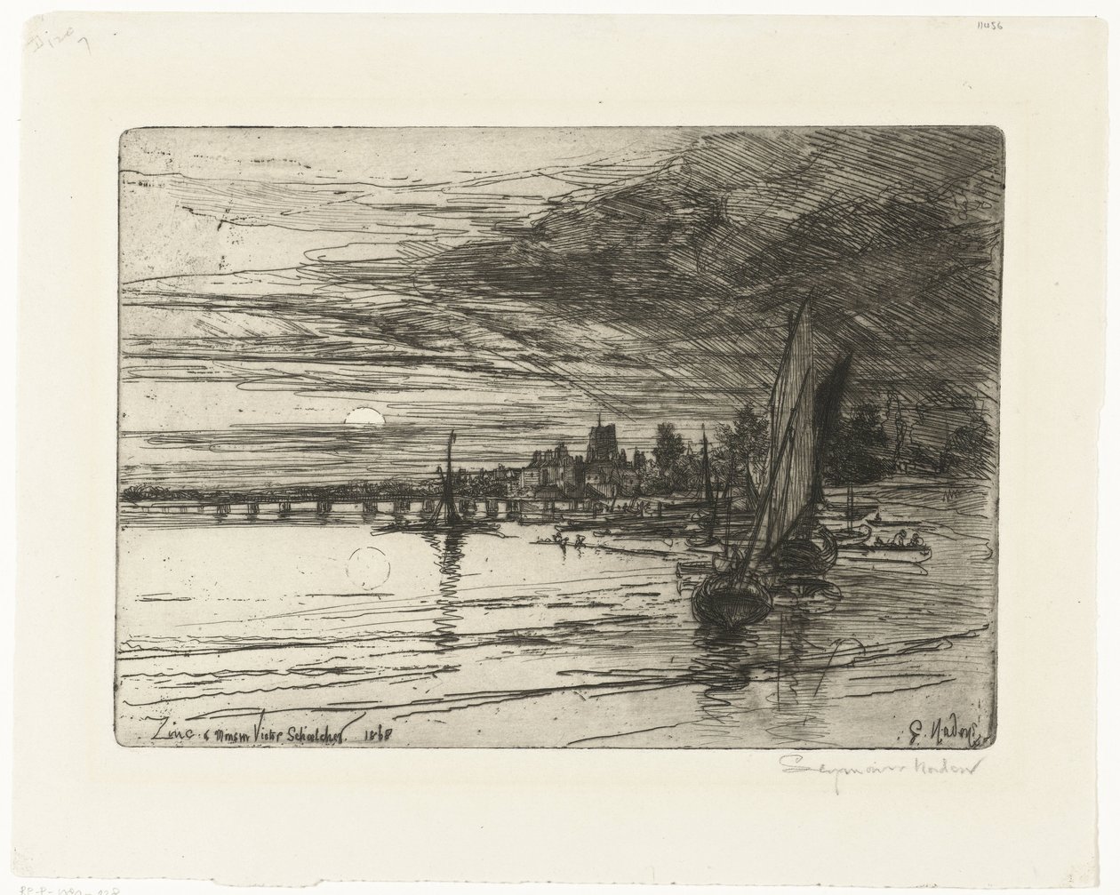 Puente sobre el Támesis Puente de Battersea de Francis Seymour Haden (Sir) (signed by artist)