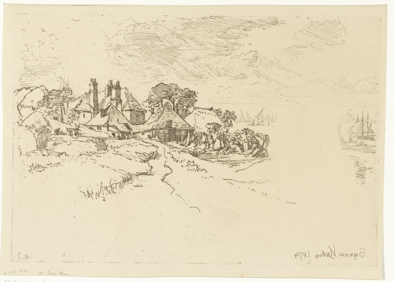 La granja en Essex Una granja de Essex de Francis Seymour Haden (Sir) (signed by artist)