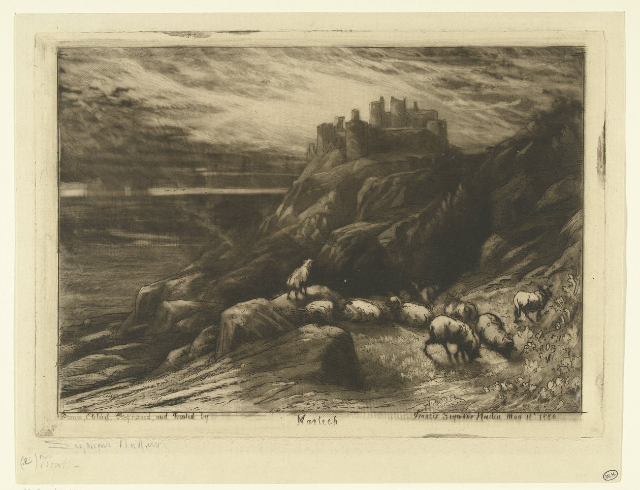 Castillo de Harlech en Gales Harlech (título sobre objeto) de Francis Seymour Haden (Sir) (signed by artist)