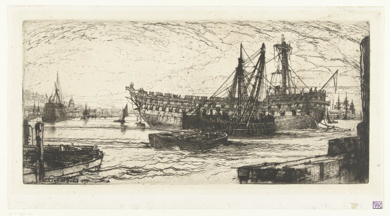 Desmantelando el barco Agamenón Desintegración de Agamenón de Francis Seymour Haden (Sir) (signed by artist)