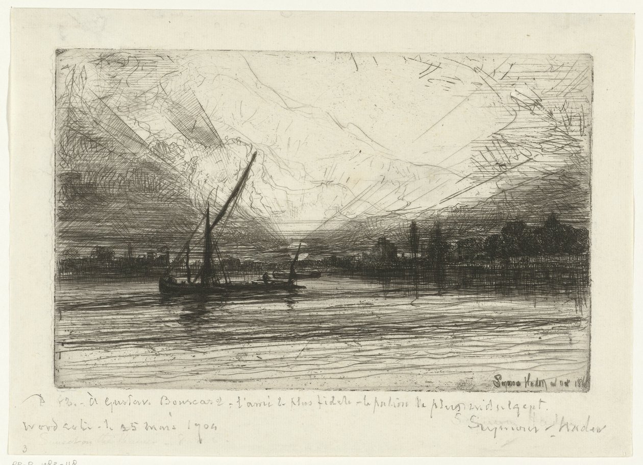 Puesta de sol en el Támesis Puesta de sol en el Támesis de Francis Seymour Haden (Sir) (signed by artist)