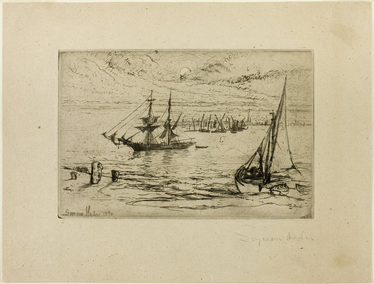 Un bergantín anclado de Francis Seymour Haden