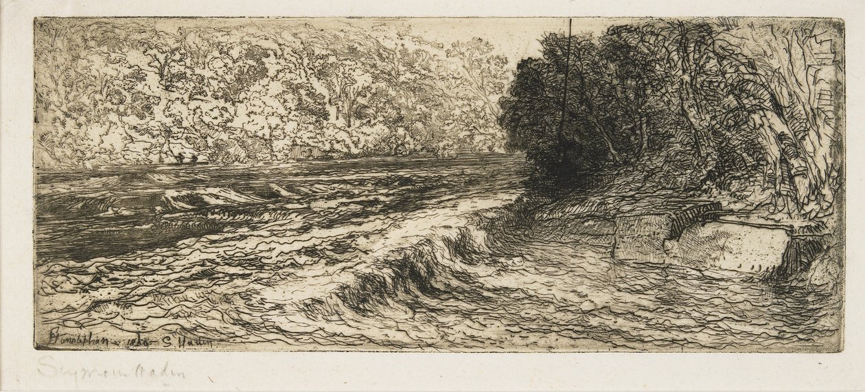 Un lugar probable para un salmón, 1889 de Francis Seymour Haden