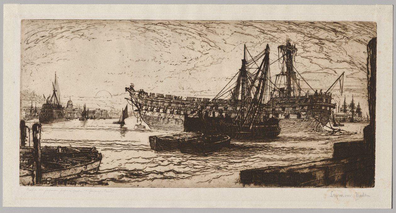 Breaking Up of the "Agamemnon," No. 1 de Francis Seymour Haden