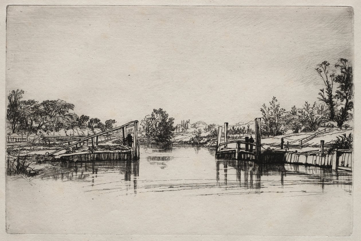 Egham Lock de Francis Seymour Haden