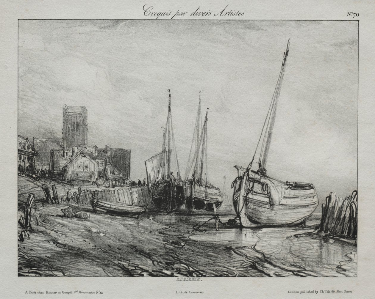 Barcos de pesca en la playa de Francis Seymour Haden