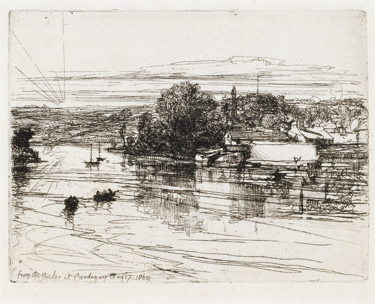 Desde el Puente en Cardigan de Francis Seymour Haden