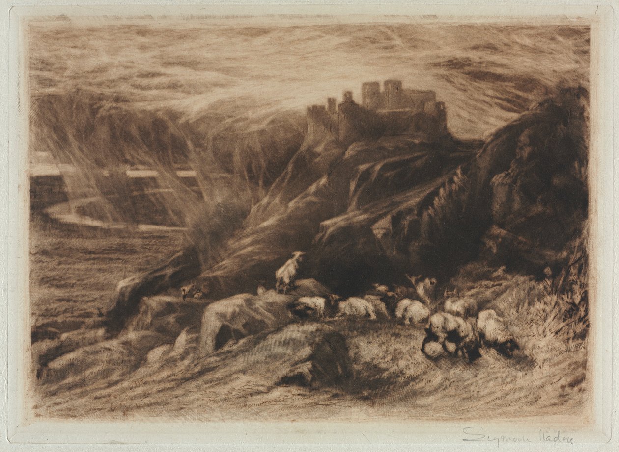 Harlech Una segunda placa, 1880 de Francis Seymour Haden