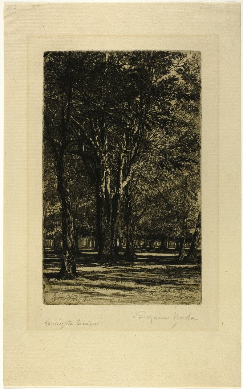 Jardines de Kensington, No. II (lámina grande) de Francis Seymour Haden