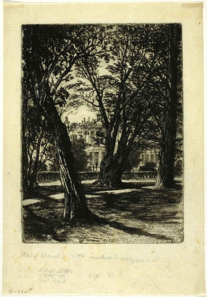 Jardines de Kensington, No. I (placa pequeña) de Francis Seymour Haden
