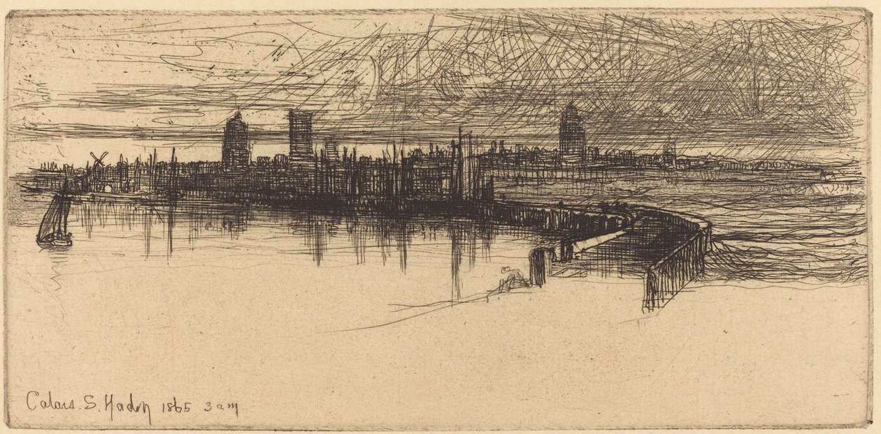 Pequeño muelle de Calais de Francis Seymour Haden