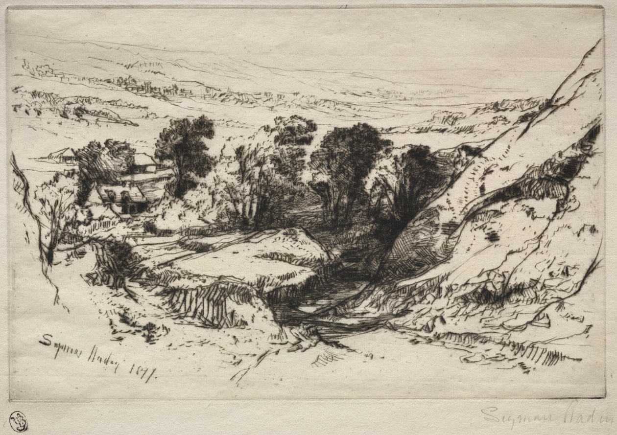 Nine Barrow Down, 1877 de Francis Seymour Haden