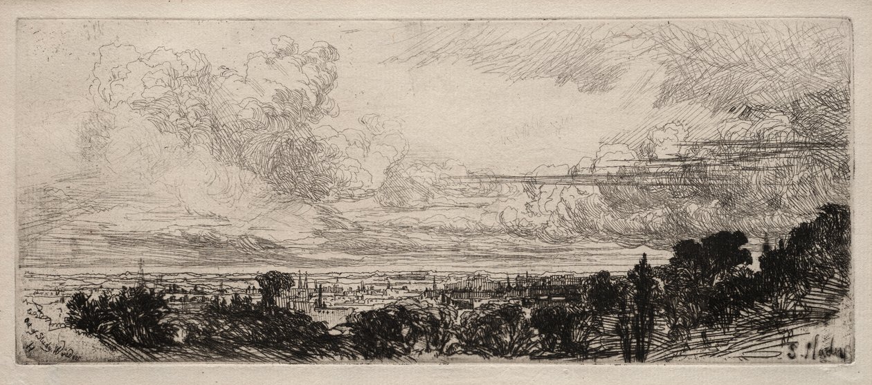 Fuera de la ventana de estudio de Francis Seymour Haden
