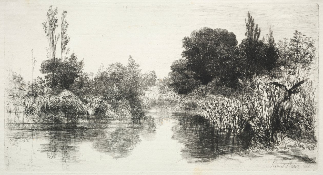 Estanque Share Mill, 1860 de Francis Seymour Haden