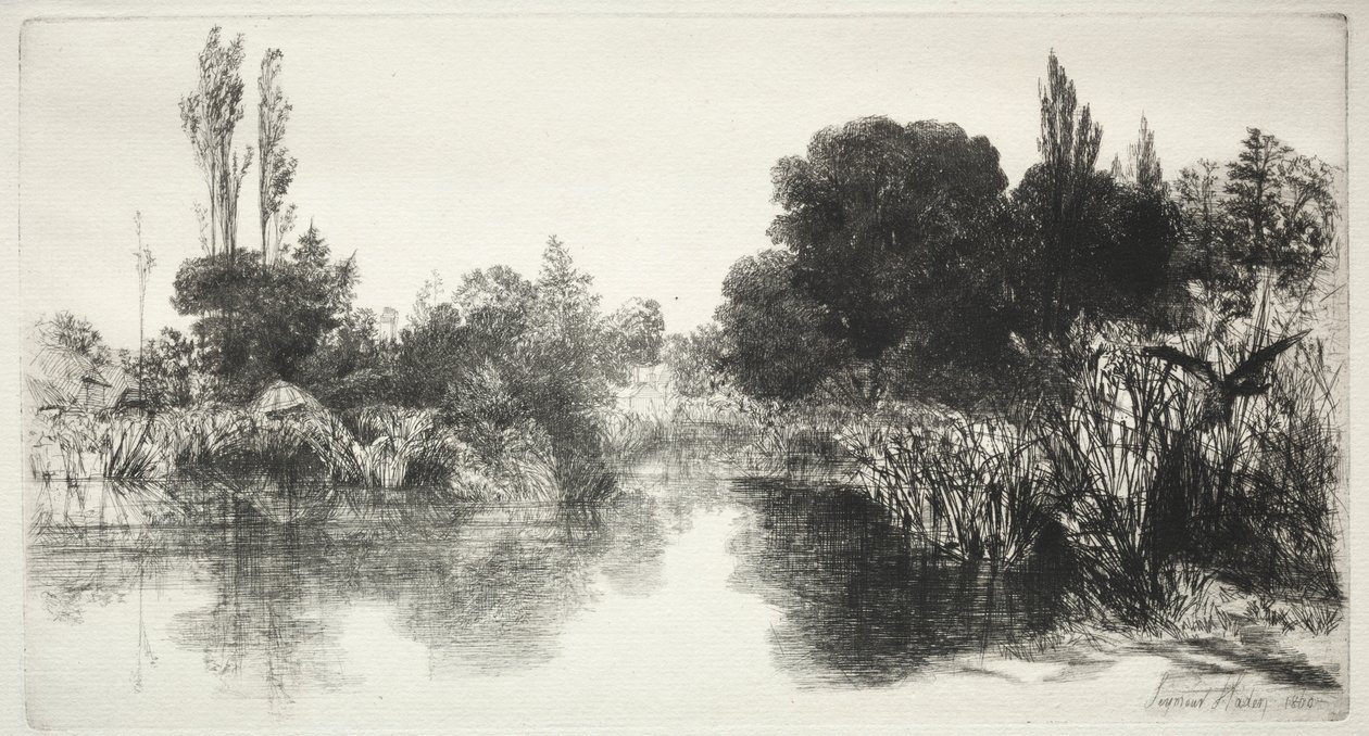 Estanque Shere Mill (La placa grande) de Francis Seymour Haden