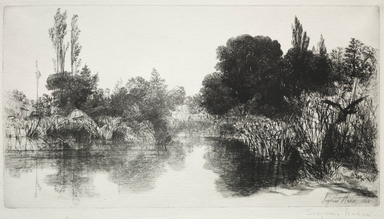 Shere Mill Pond, No. 11 La Gran Placa, 1860 y posteriores de Francis Seymour Haden