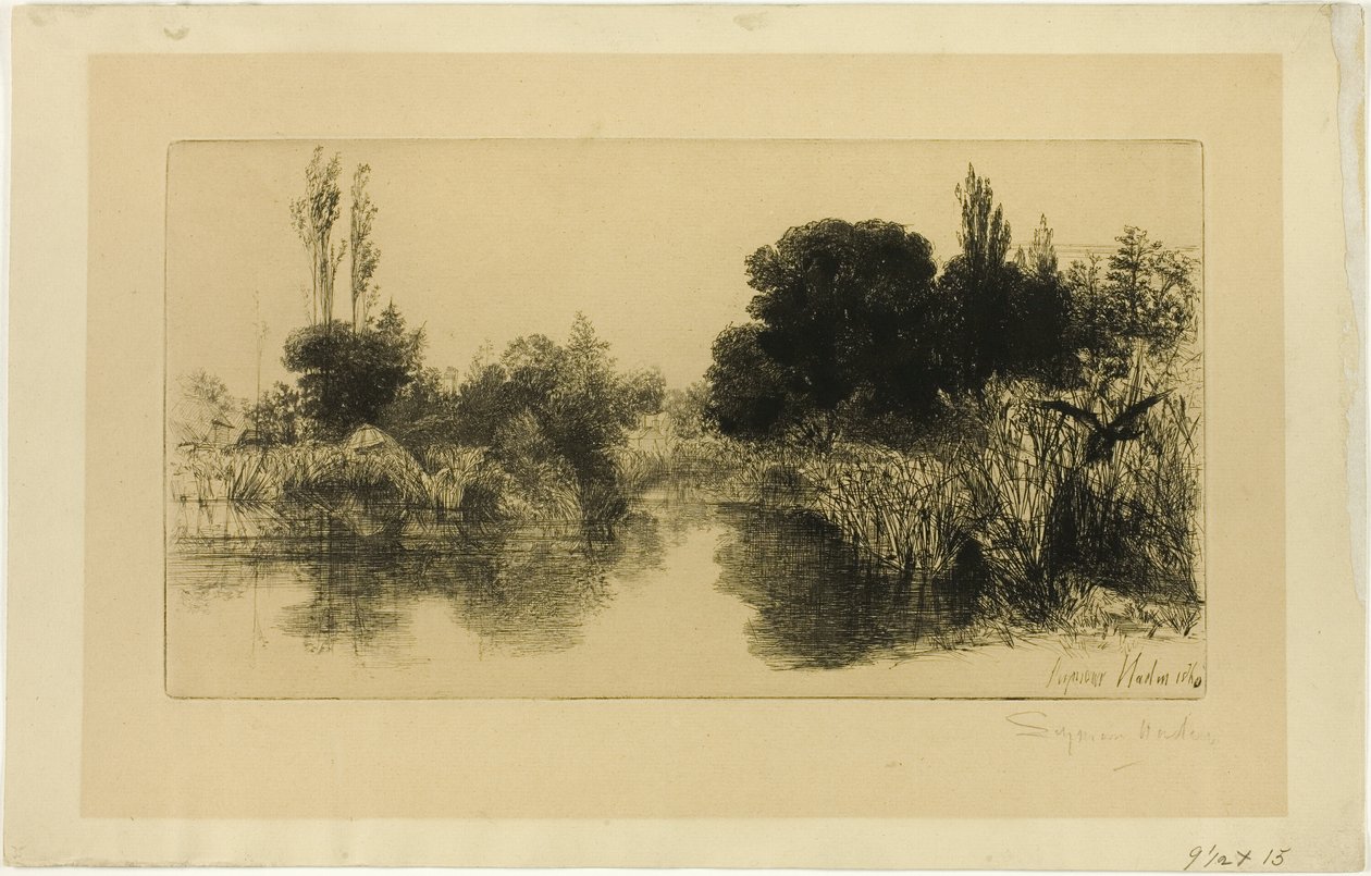 Estanque Shere Mill, No. II (placa grande) de Francis Seymour Haden