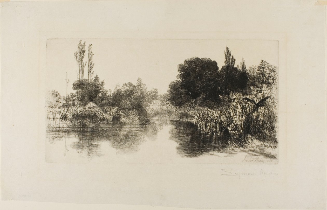 Estanque del Molino Shere, No. II (placa grande) de Francis Seymour Haden