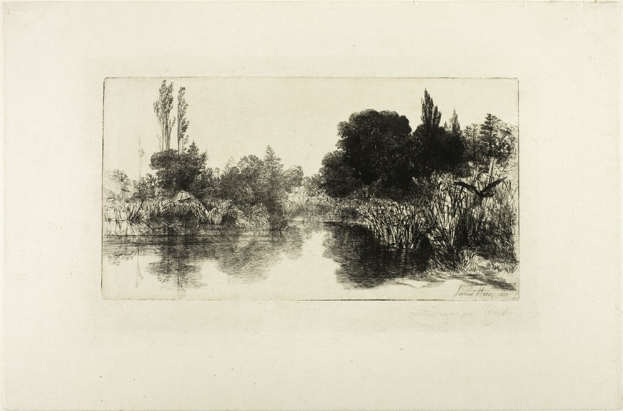 Estanque de Shere Mill, No. II (placa grande) de Francis Seymour Haden