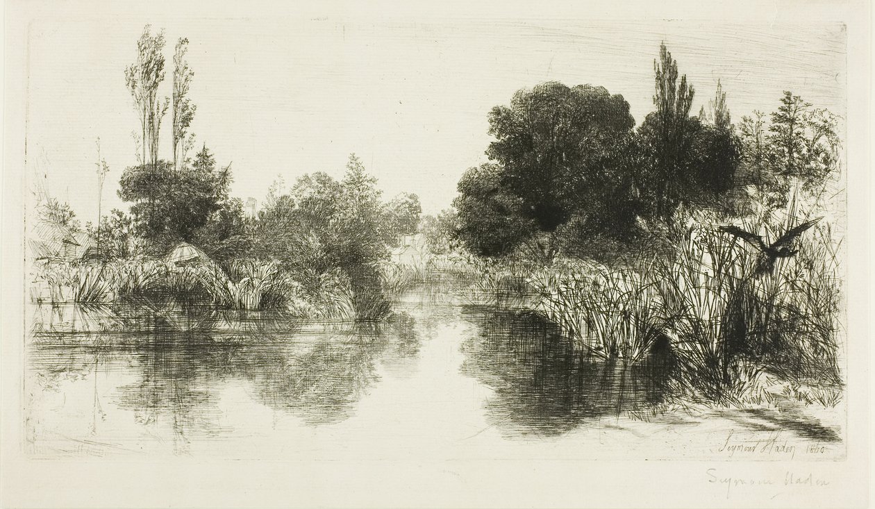Estanque del molino de Shere, nº II (placa grande) de Francis Seymour Haden