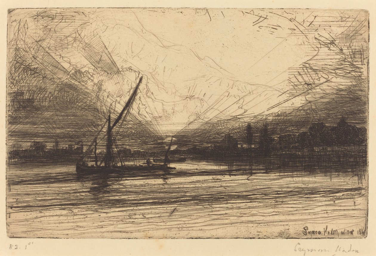 Atardecer en el Támesis de Francis Seymour Haden