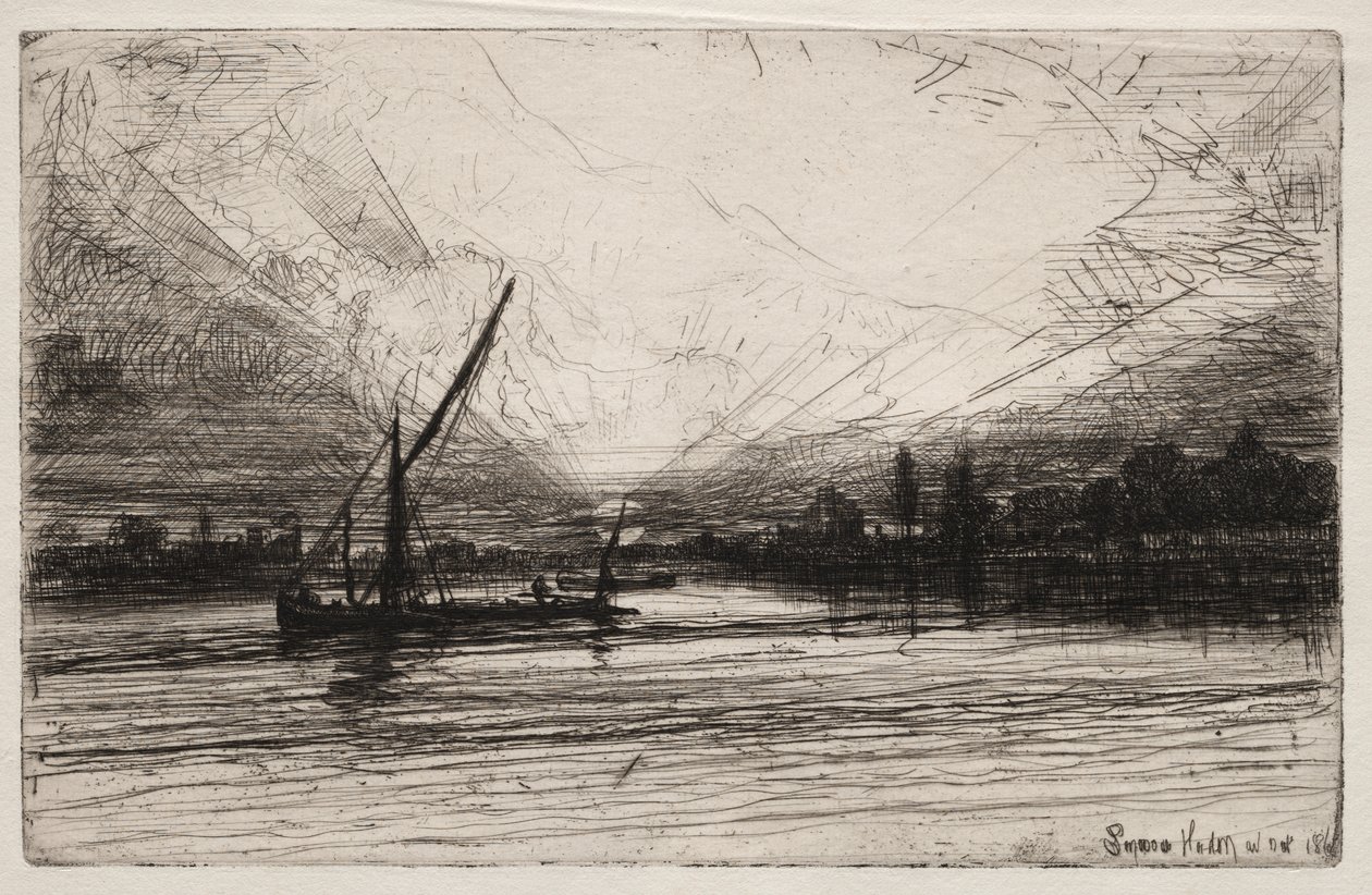Atardecer en el Támesis de Francis Seymour Haden