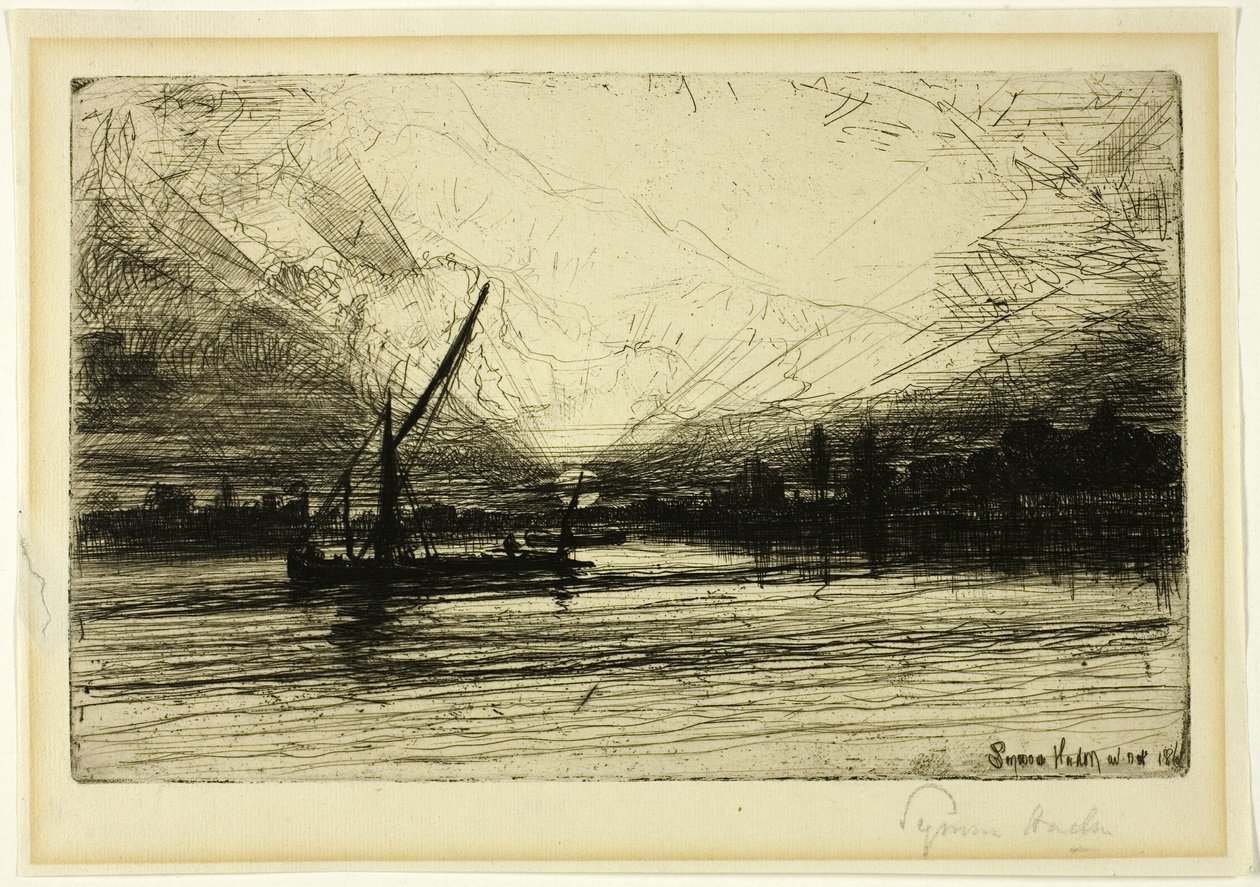 Atardecer en el Támesis de Francis Seymour Haden