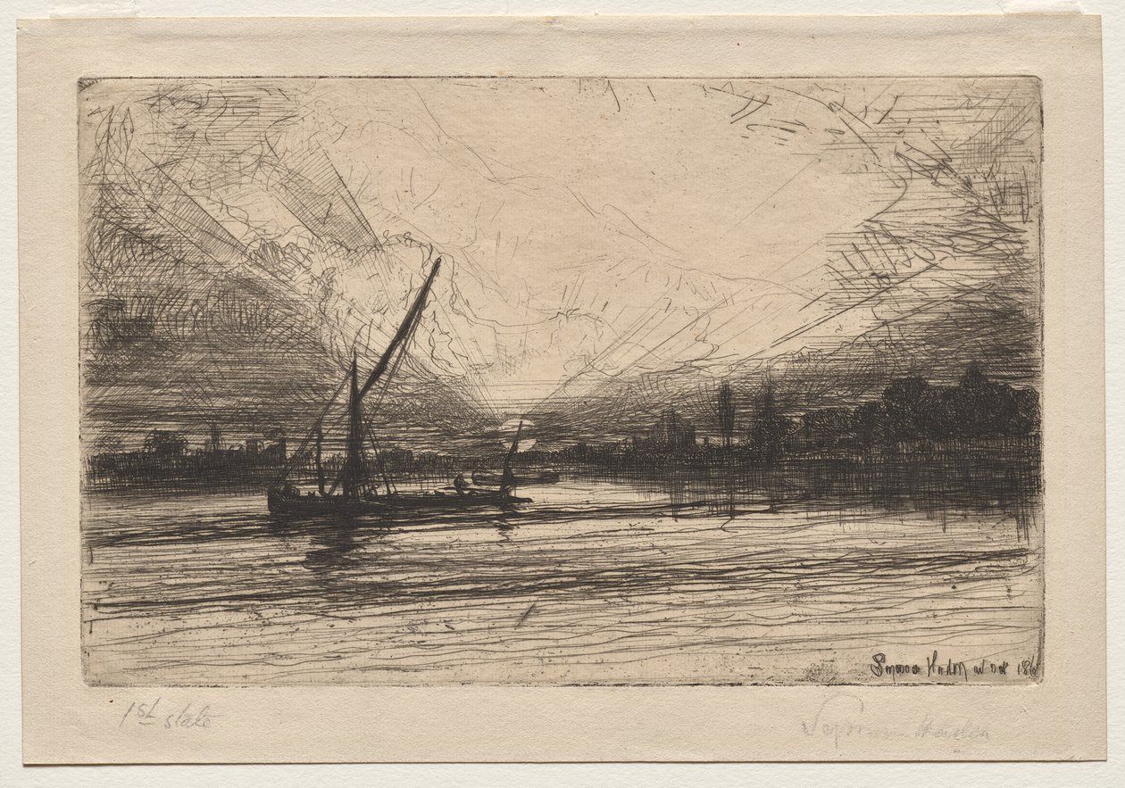 Atardecer en el Támesis de Francis Seymour Haden