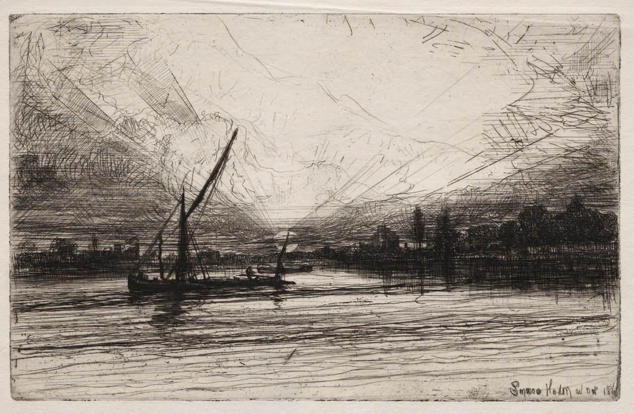 Atardecer en el Támesis de Francis Seymour Haden
