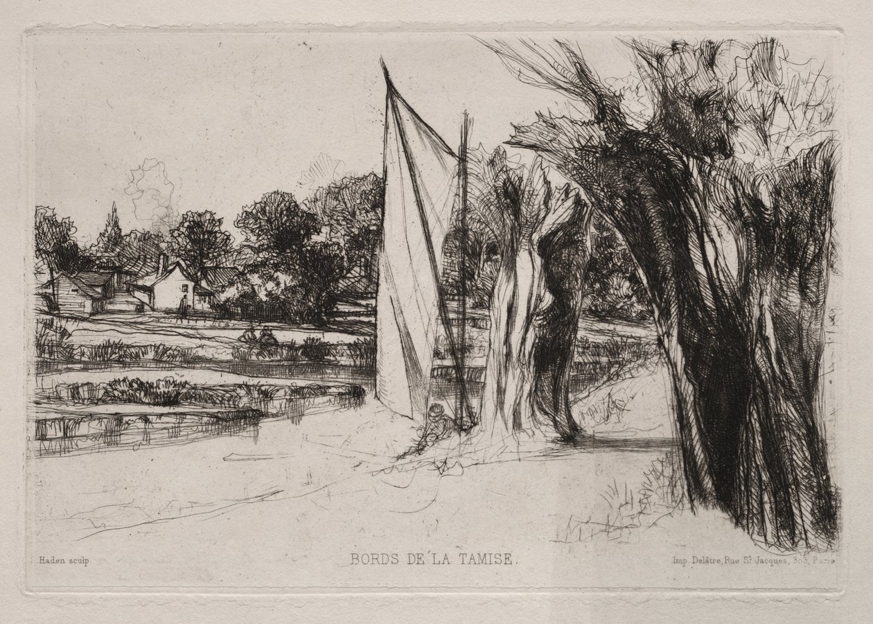 Thames Ditton - Con una vela de Francis Seymour Haden