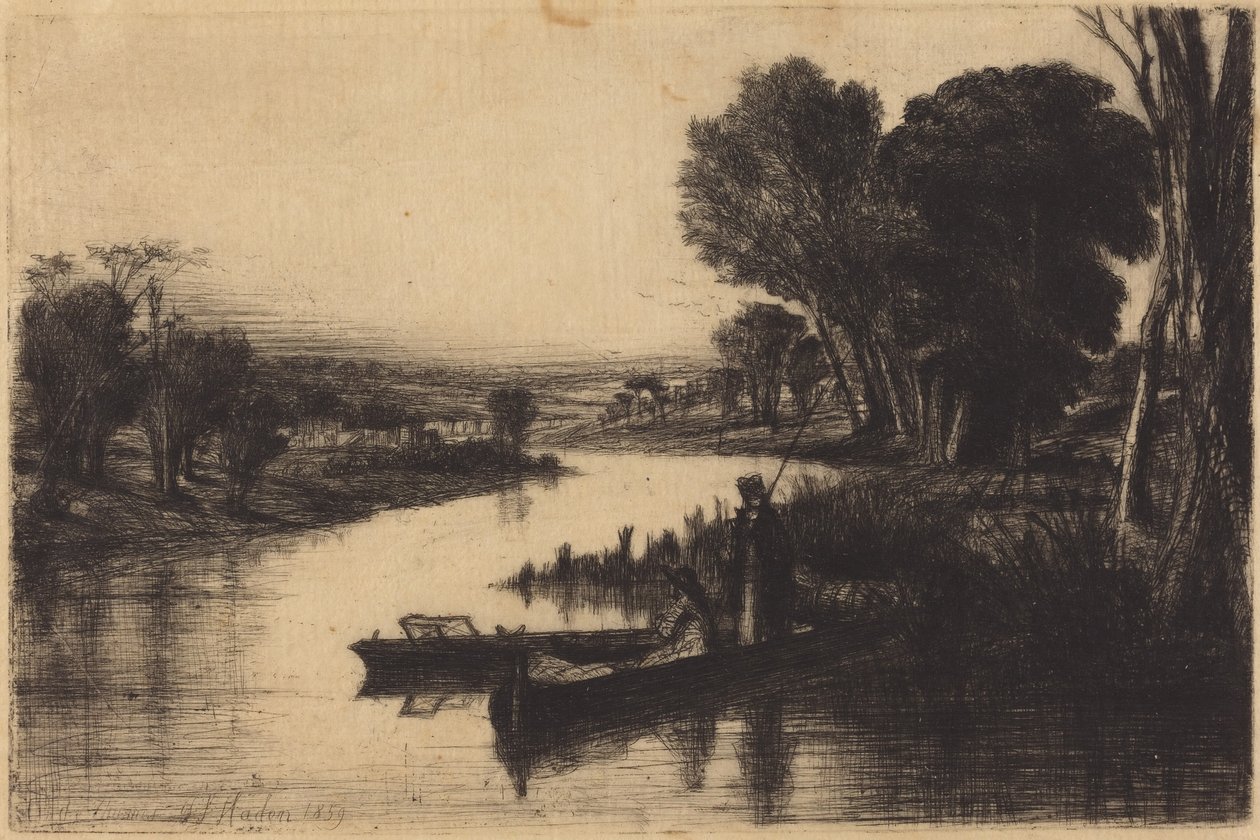 Pescadores en el Támesis de Francis Seymour Haden