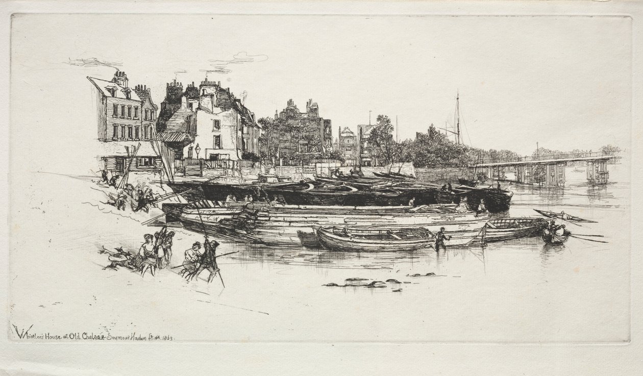 Casa de Whistler, Old Chelsea, 1863 de Francis Seymour Haden