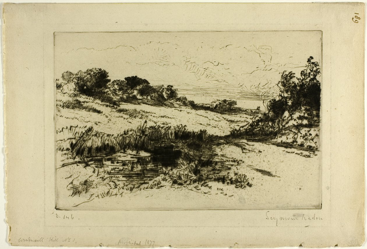 Colina del molino de viento, No. I de Francis Seymour Haden