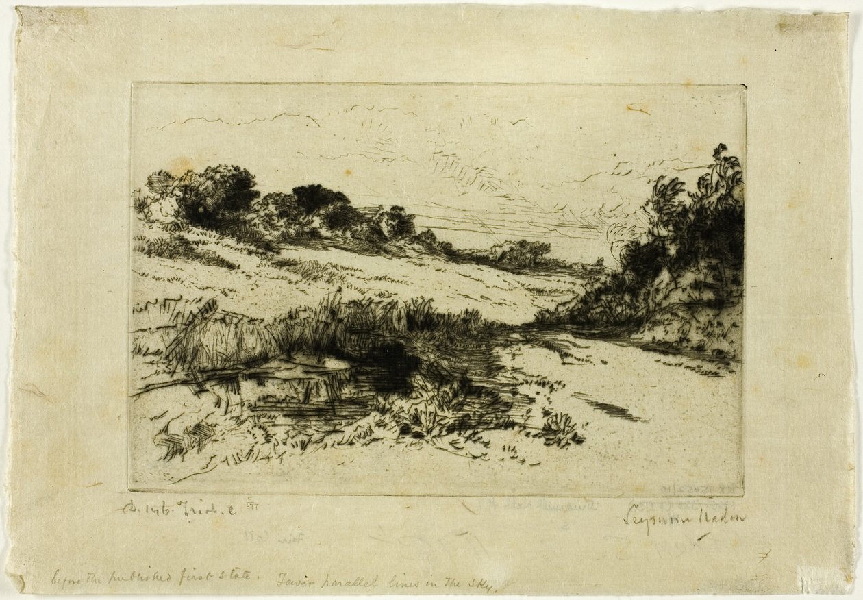 Colina del molino de viento, No. I de Francis Seymour Haden