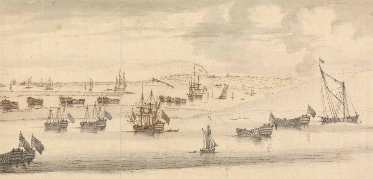Hulks en el Medway de Francis Swaine