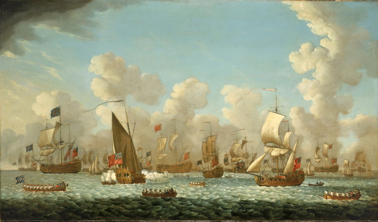 Polvorín naval en Spithead (Inglaterra), en 1767. Óleo sobre lienzo de Francis Swaine