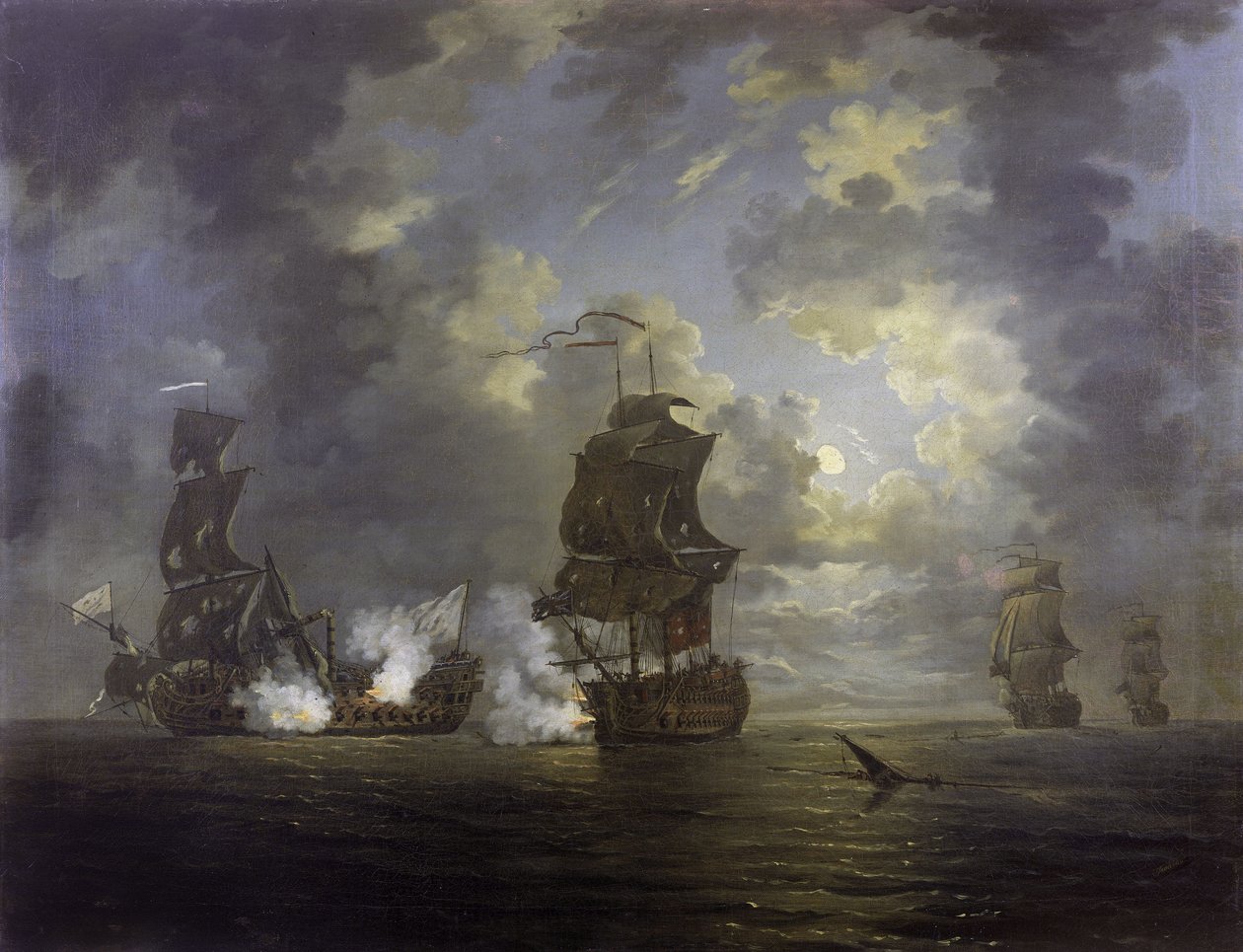 La captura del "Foudroyant" por el HMS Monmouth el 18 de febrero de Francis Swaine