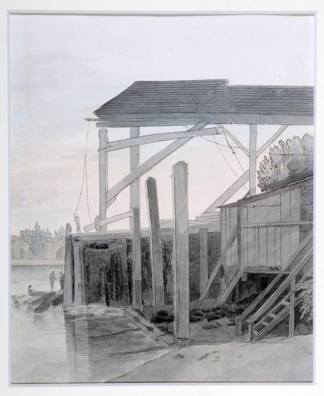 Un muelle, c.1800 de Francis Towne