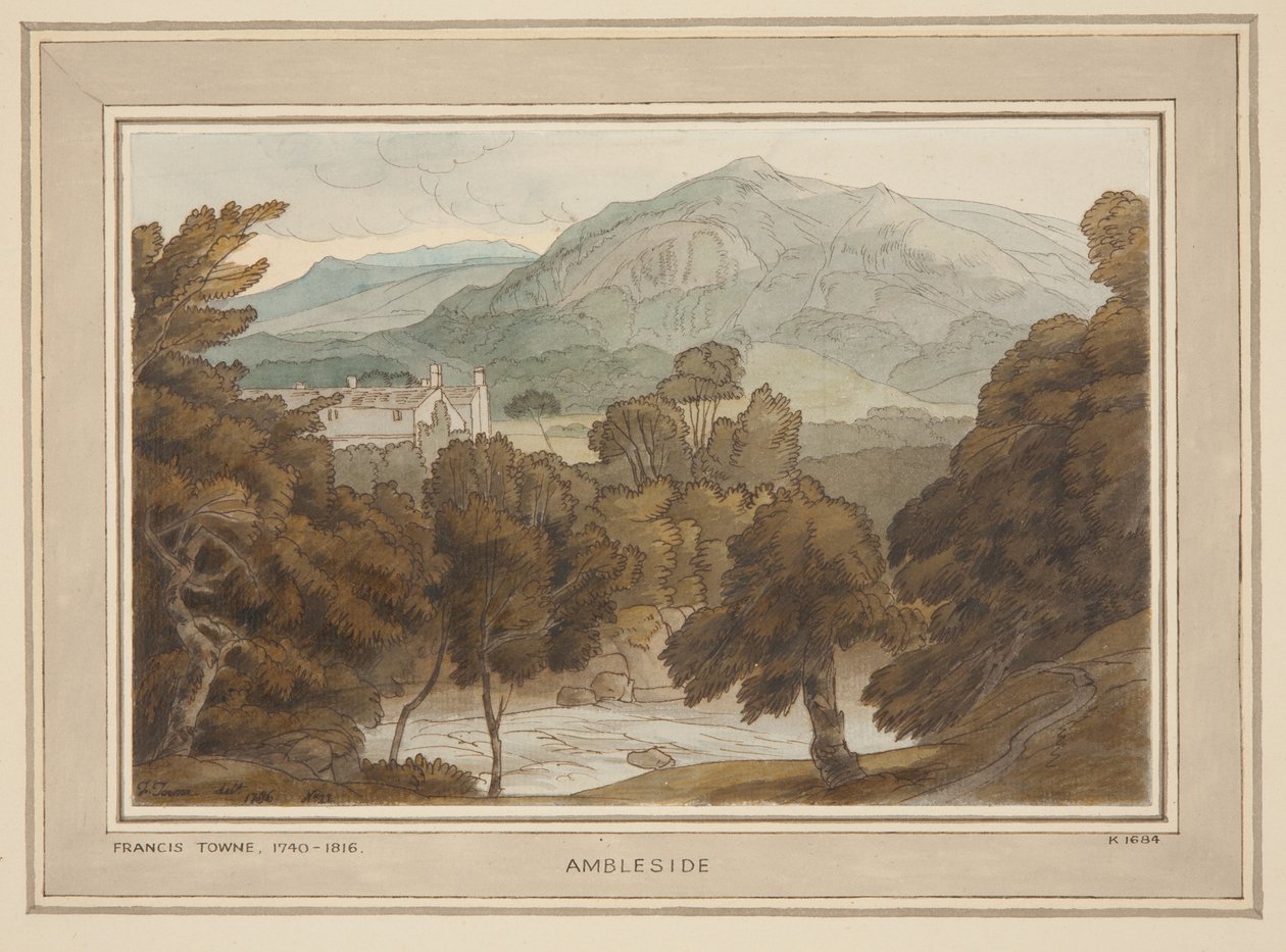 Ambleside, una vista cerca de Clappers Gate, Ambleside de Francis Towne