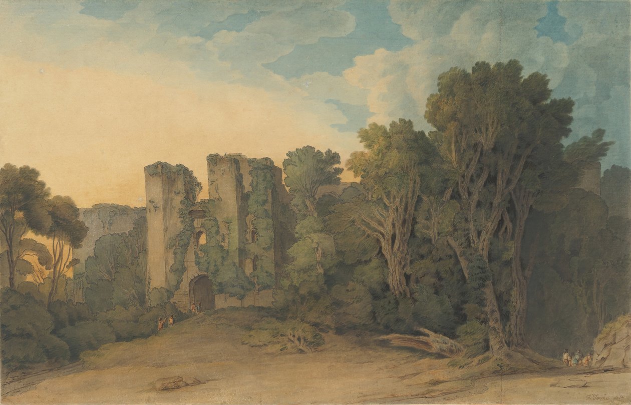 Castillo de Berry Pomeroy en el condado de Devon, 1775-1805 de Francis Towne