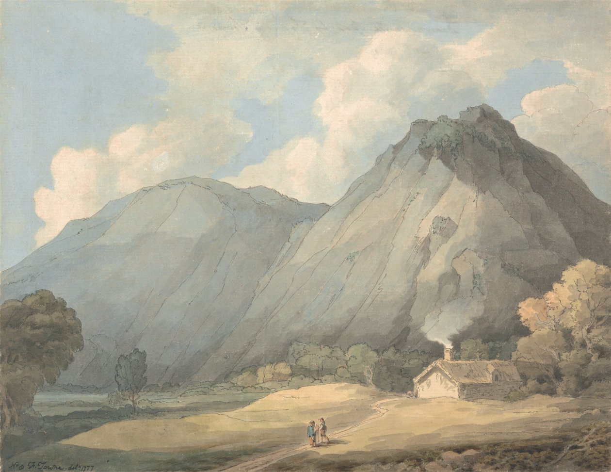 Craig yr Aderyn, cerca de Llanfihangel-y-Pennant de Francis Towne
