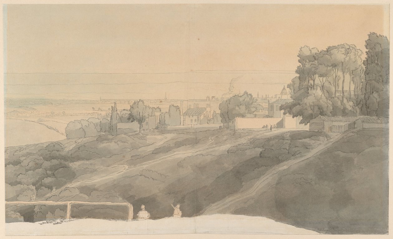 Hampstead Heath, luz vespertina de Francis Towne