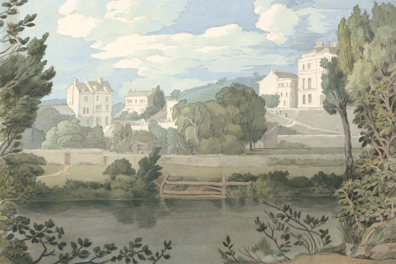 Casas cerca de Plymouth de Francis Towne