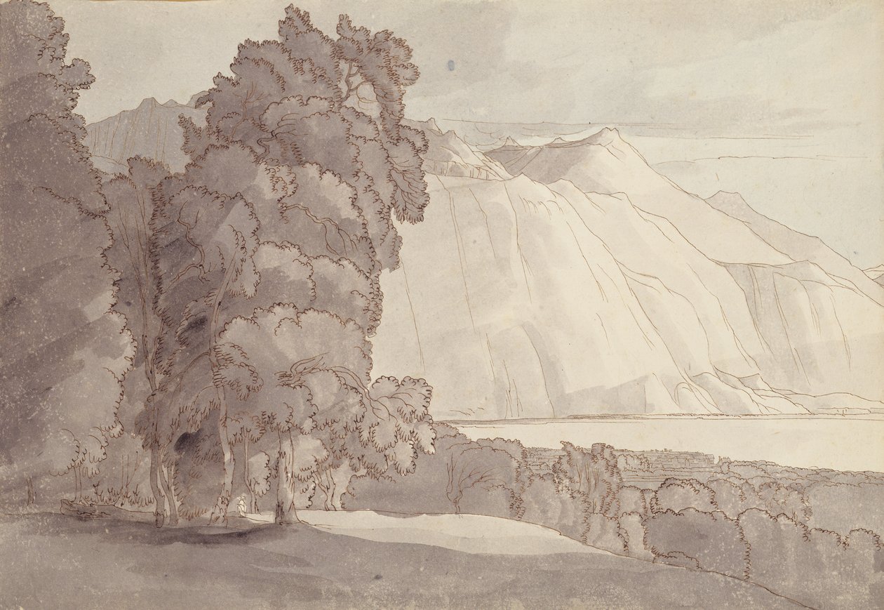 Paisaje (Lago de Ginebra) de Francis Towne