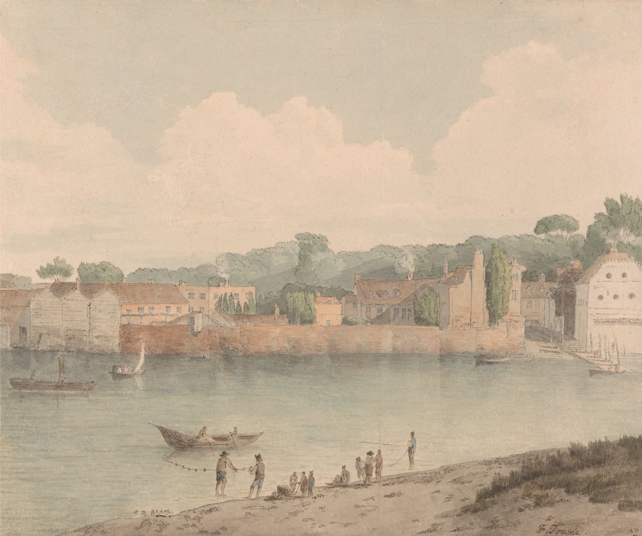 Vauxhall Stairs, desde Millbank, 5 de julio de 1797 de Francis Towne