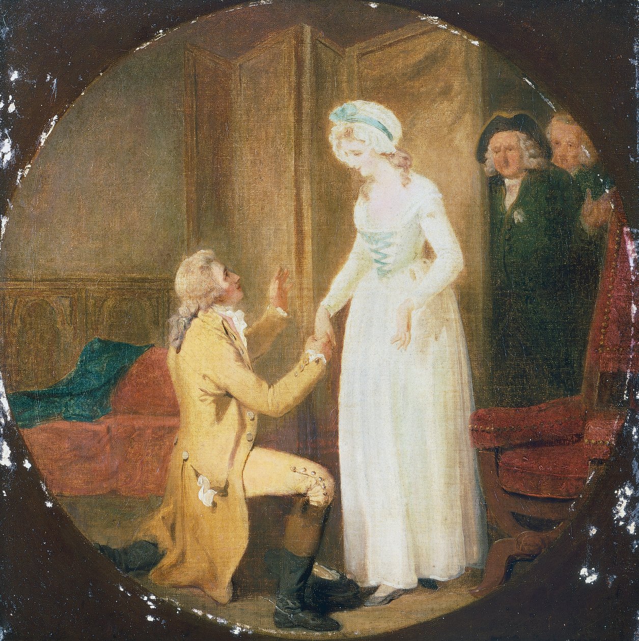 Acto V, Escena III de la obra She Stoops to Conquer de Oliver Goldsmith (1730-1774) de Francis Wheatley